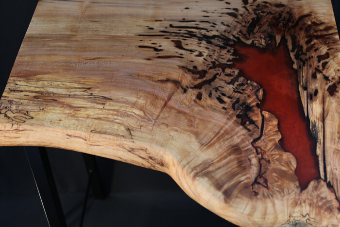 Bistro Table No.1 | Curly Maple with Copper Epoxy - Image 11