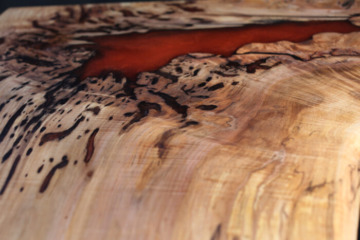 Bistro Table No.1 | Curly Maple with Copper Epoxy - Image 5