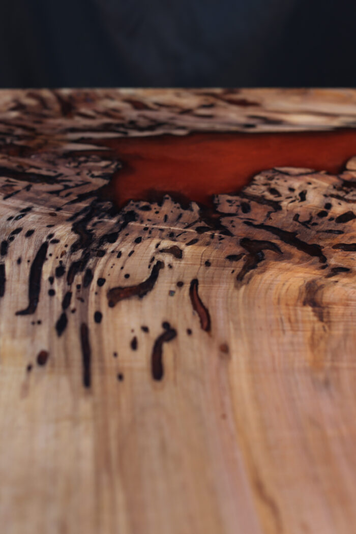 Bistro Table No.1 | Curly Maple with Copper Epoxy - Image 3