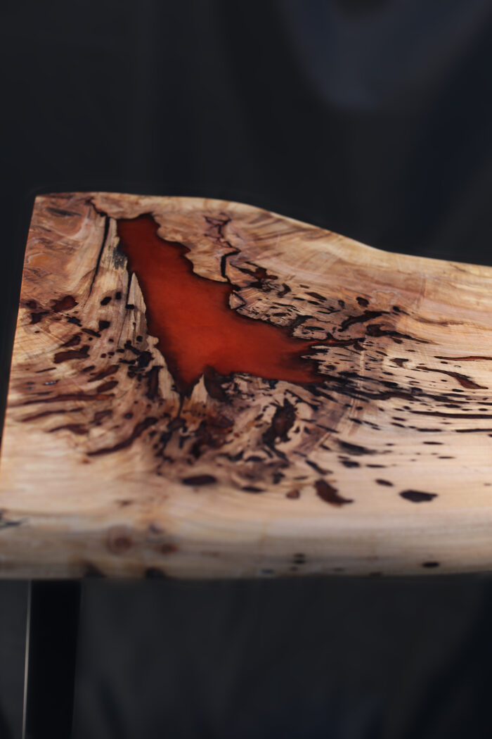 Bistro Table No.1 | Curly Maple with Copper Epoxy - Image 8