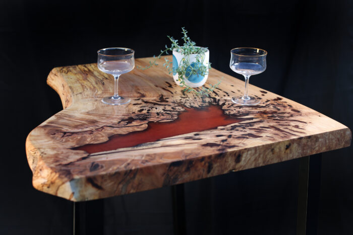 Bistro Table No.1 | Curly Maple with Copper Epoxy - Image 9