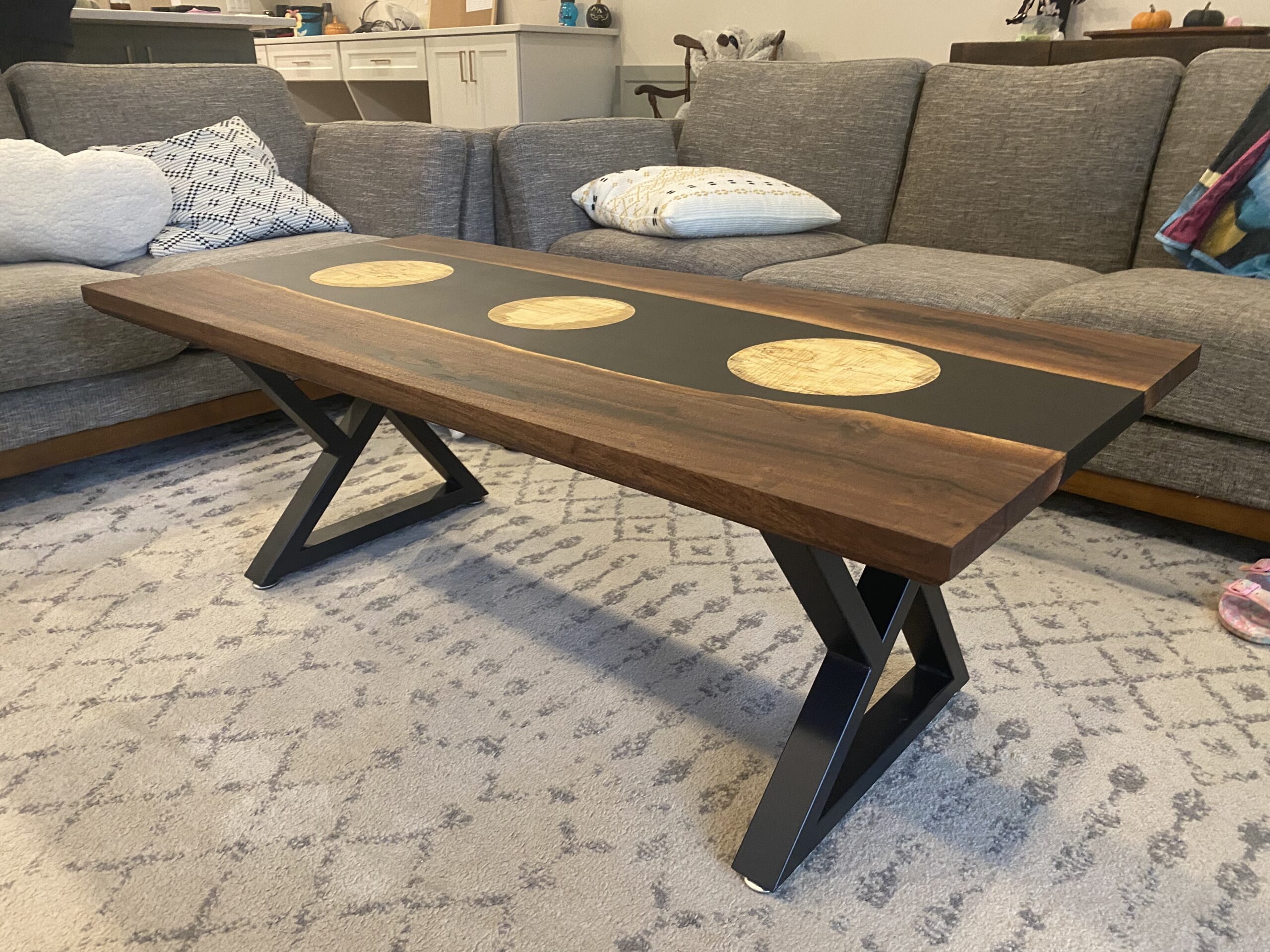 coffeetable3(2) Coffe Table No.3 | Walnut, Maple, Epoxy - Image 1
