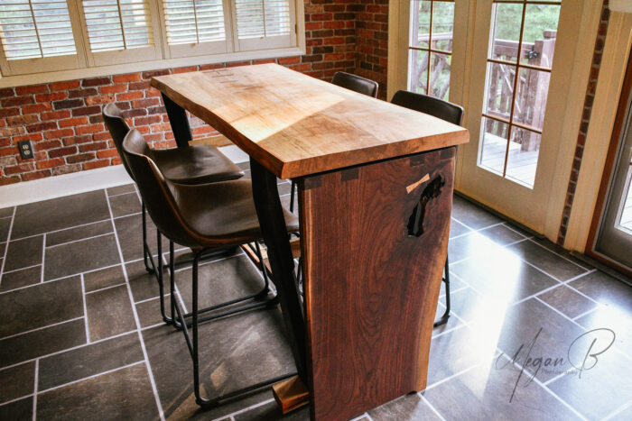 Extension Gathering Table | Curly Maple, Walnut, Ebonized Oak, and Purpleheart - Image 6
